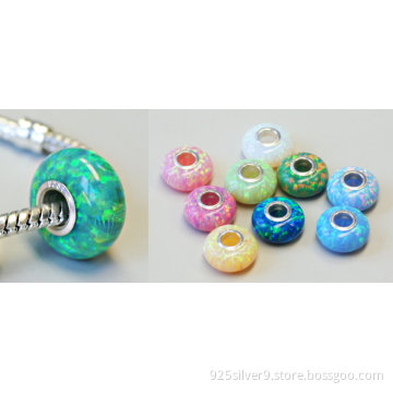 Wholesale customized Opal beads with 925 silver DIY colourful Opal beads